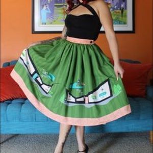 Danielle von Fitch Pin Up Green Skirt Sz S